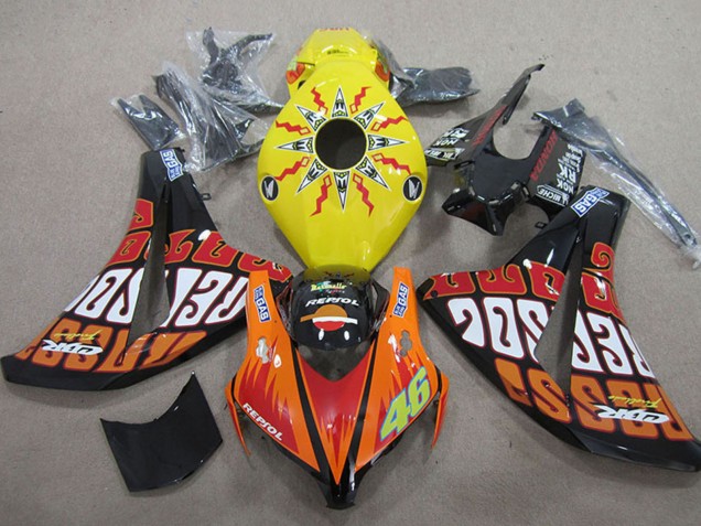 Carenados Moto Honda CBR1000RR 2008-2011 - Amarillo Naranja Negro Brillante Rossi Repsol 46