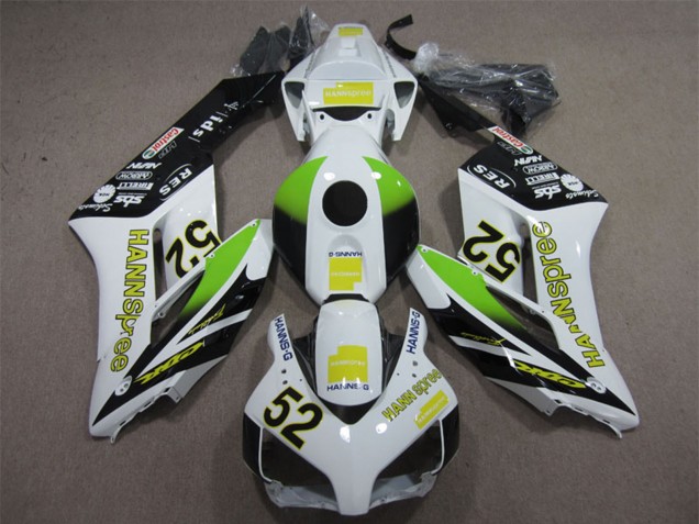 Carenados Moto Honda CBR1000RR 2004-2005 - Blanco Amarillo Verde Negro Brillante Hannspree 52