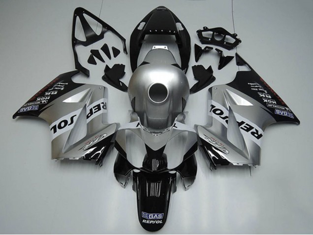Carenados Moto Honda VFR 800 2002-2013 - Plata Blanco Negro Brillante Repsol
