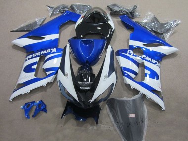 Carenados Moto Kawasaki ZX6R 2005-2006 - Azul Blanco Negro