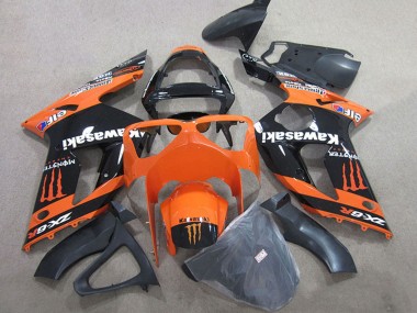 Carenados Moto Kawasaki ZX6R 2003-2004 - Naranja Negro Monstruo