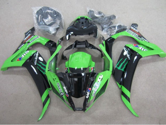 Carenados Moto Kawasaki ZX10R 2011-2015 - Verde Negro Brillante Verde Elf Touch4 Monstruo