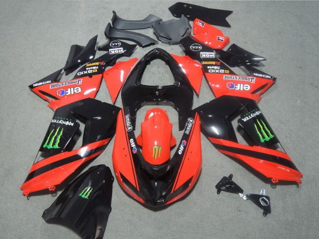Carenados Moto Kawasaki ZX10R 2006-2007 - Rojo Negro Brillante Verde Elf Touch4 Monstruo