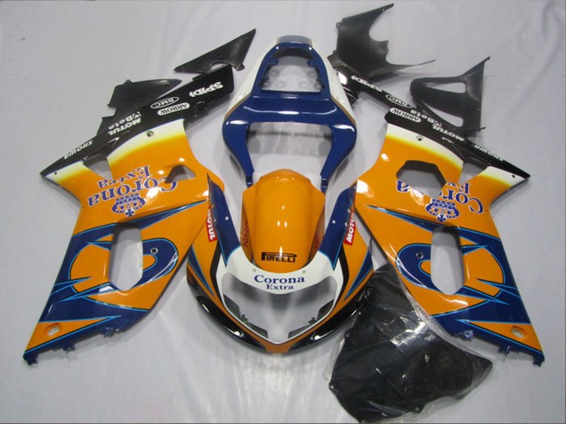Carenados Moto Suzuki GSXR 600 2001-2003 - Naranja Azul Negro Corona Extra