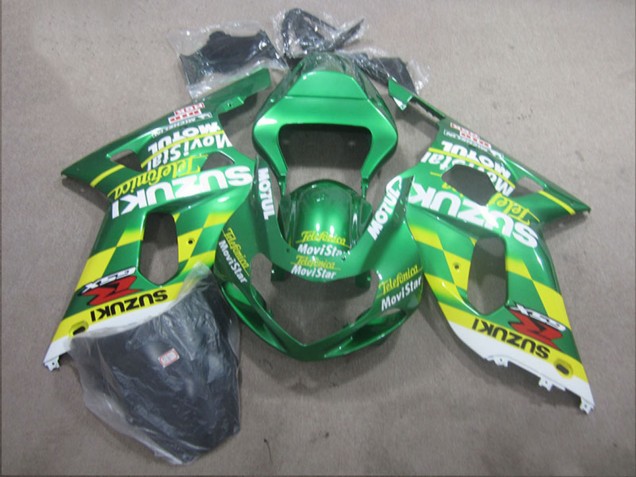 Carenados Moto Suzuki GSXR 600 2001-2003 - Verde Amarillo Telefumica MoviStar