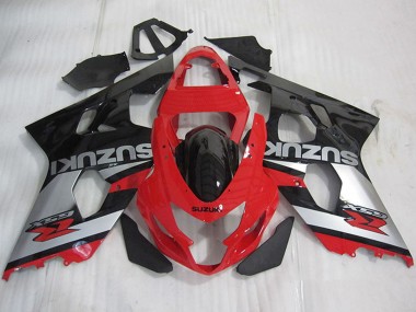 Carenados Moto Suzuki GSXR 600 2004-2005 - Rojo Plata Negro Brillante