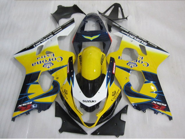 Carenados Moto Suzuki GSXR 600 2004-2005 - Amarillo Blanco Azul Corona Extra