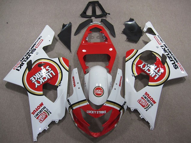 Carenados Moto Suzuki GSXR 600 2004-2005 - Blanco Rojo Lucky Strike Motul