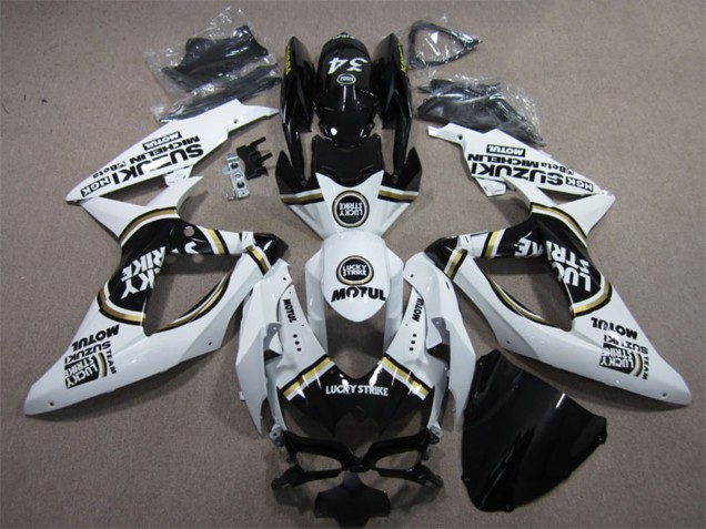Carenados Moto Suzuki GSXR 600 2008-2010 - Blanco Negro Motul Lucky Strike
