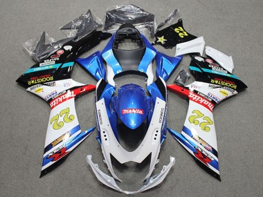 Carenados Moto Suzuki GSXR 600 2011-2024 - Azul Blanco Rojo Negro Rockstar 22