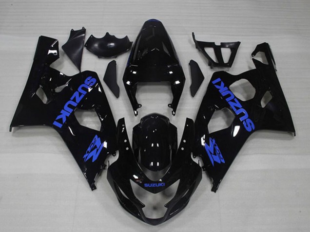 Carenados Moto Suzuki GSXR 750 2004-2005 - Negro Brillante Azul Calcomanía