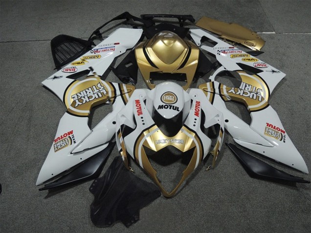Carenados Moto Suzuki GSXR 1000 2005-2006 - Blanco Oro Lucky Strike Motul