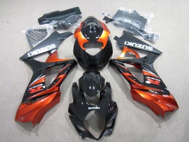 Carenado Moto Suzuki GSXR 1000 2007-2008 - Negro Brillante Naranja