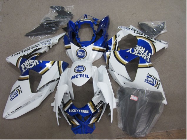 Carenados Moto Suzuki GSXR 1000 2009-2016 - Blanco Azul Lucky Strike Motul