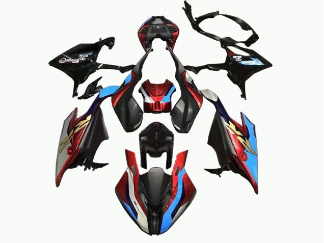 Carenado Moto BMW S1000RR 2019-2022 - Negro Azul Rojo Oro EstiloCarrera
