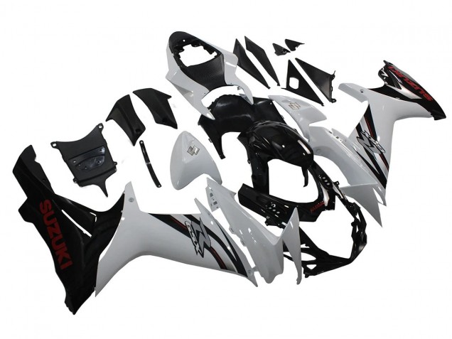 Carenados Moto Suzuki GSXR 600/750 2011-2024 - Blanco Negro Brillante