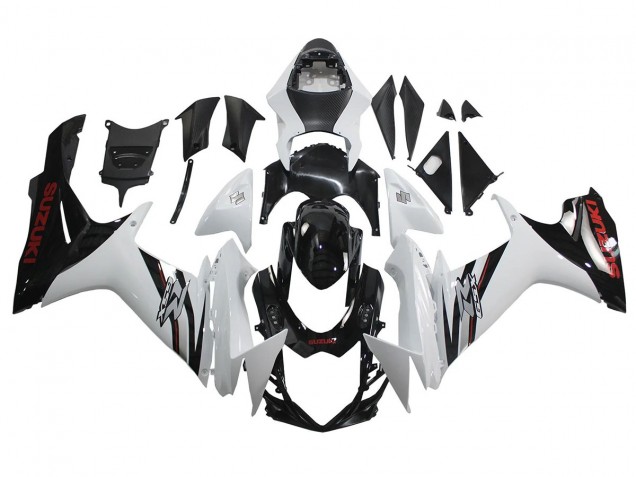 Carenados Moto Suzuki GSXR 600/750 2011-2024 - Blanco Negro Brillante