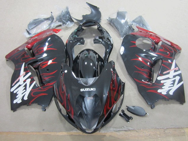 Plástica Suzuki GSXR 1300 Hayabusa 96-07 - Negro Rojo Llama Plástica Suzuki GSXR 1300 Hayabusa 96-07 - Negro Rojo Llama
